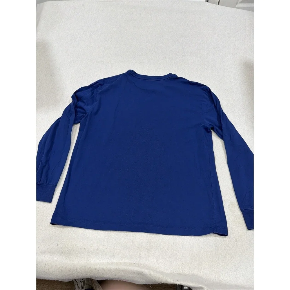 Polo Ralph Lauren Mens‎ Med Blue Long Sleeve Pocket T Shirt Crew Neck Cotton